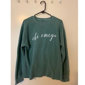 Comfort Colors Chi Omega Script Crewneck